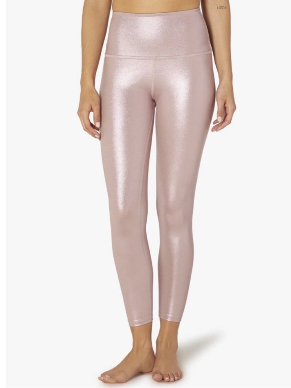 Beyond Yoga Metallic Pink High-Waist Leggings